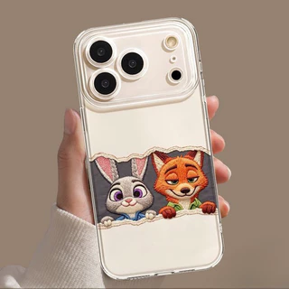 สำหรับIPhone 17 15 13 11 air 12 16 14 Pro Max X XR XS Max 14 7 16 15 8 Plus ปักสีน้ำมันรูปดาว นิคจูดี้ คู่รักปกใส
