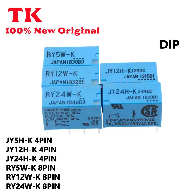5 ชิ้น TAKAMISAWA RY5W-K 5VDC RY12W-K 12VDC RY24W-K 24VDC 0.5A 120VAC 1A 24VDC 0.3A 60VDC 8PIN สัญญา