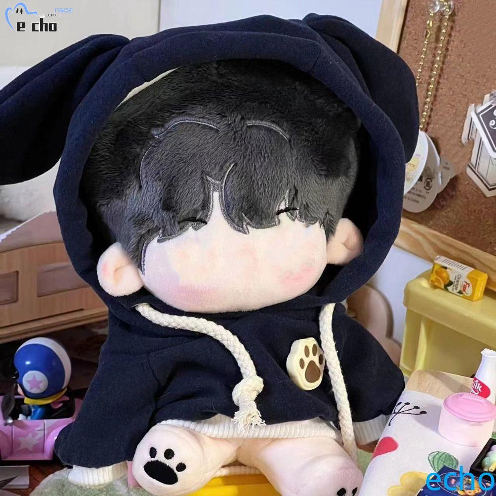 ปิโวต ฮู้ดสําหรับผ้าฝ้ายตุ๊กตา 20 ซม. ลายการ์ตูนน่ารัก ชุดมินิแฮนด์เมด หมวกเสื้อกันหนาวแฟนของขวัญ