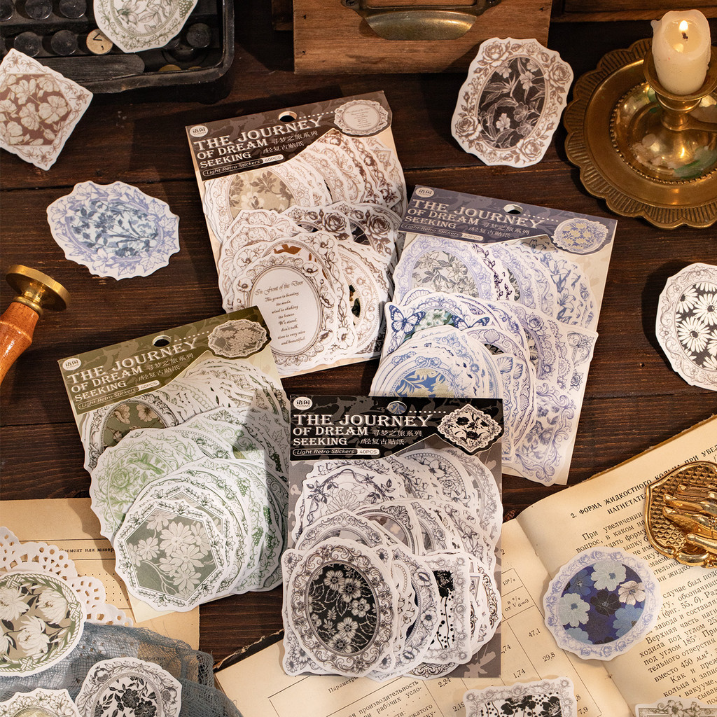 Journamm 40 ชิ้น Washi กระดาษสติ๊กเกอร์ตกแต่ง Scrapbooking อุปกรณ์สําหรับวารสาร Planners การ์ดอัลบั้มทํา Collage Art หัตถกรรม