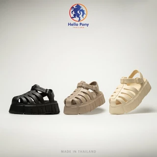 Hello Pony รุ่น MHM4012 รองเท้ารัดส้น รองเท้าแตะผู้หญิง แตะแบบสวม ส้นสูง สวมใส่สบาย EVA ทรงมินิมอล Size 36-41