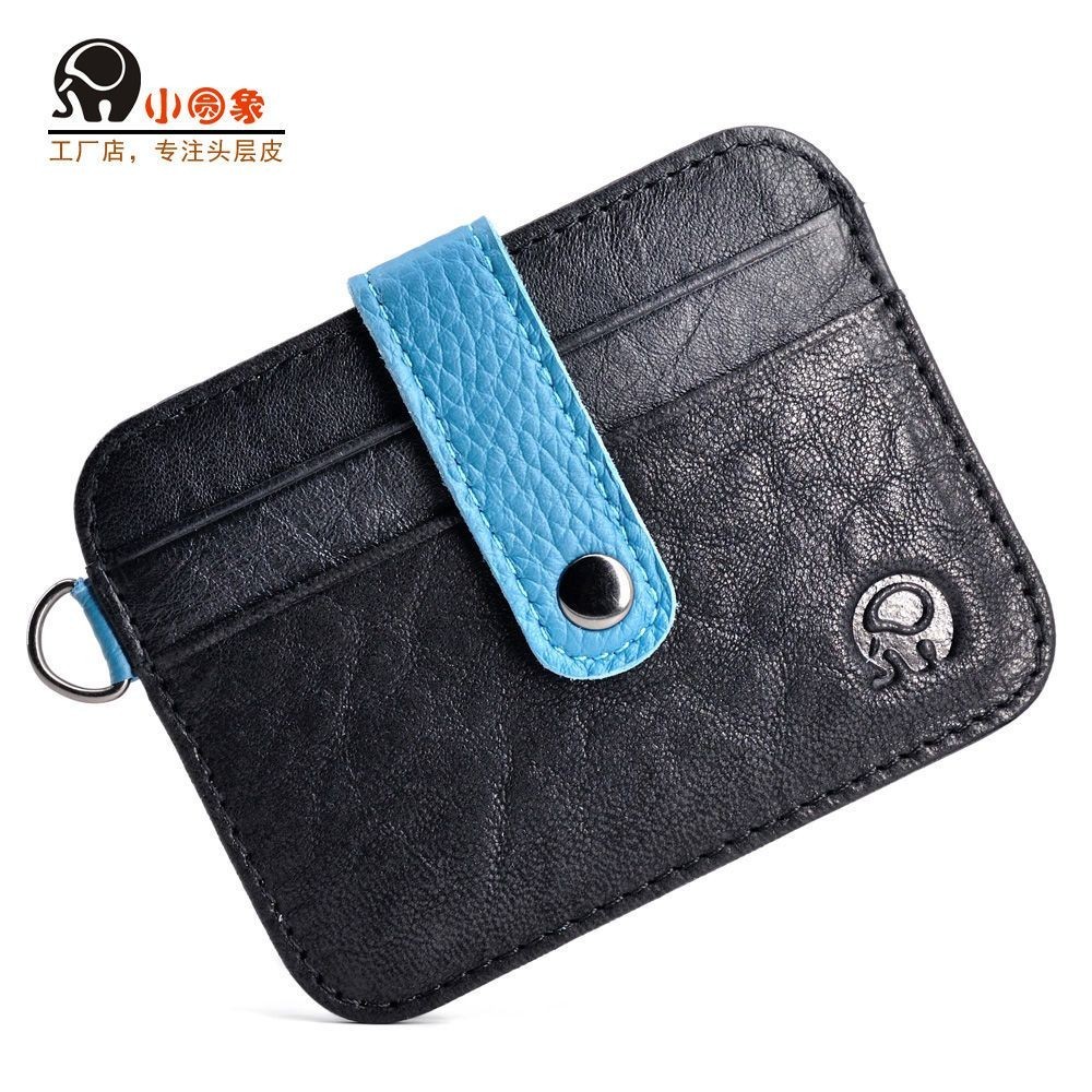 Small Quartet Cowhide กระเป๋าสตางค์บางเฉียบ First Layer Cowhide เอกสารผู้ถือบัตรผู้หญิงบางเฉียบ Bank