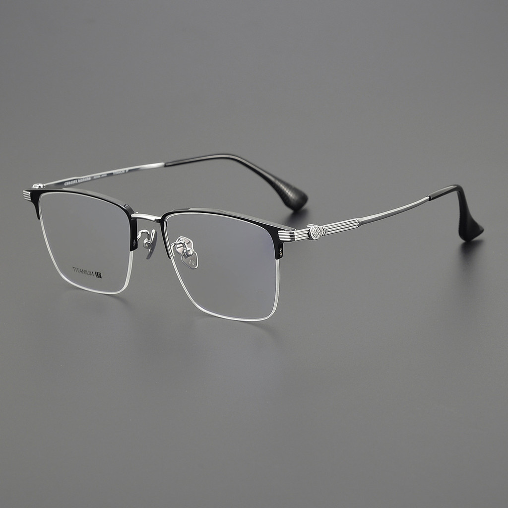 G1C8 Chrome Hearts Japanese Style Half Frame Glasses CH5407Men's Pure Titanium Ultra-light Large Fac
