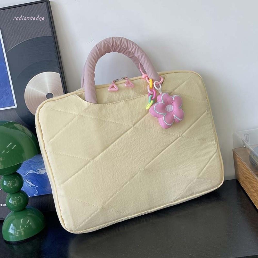 RADIANT Laptop Sleeve, Flower Pendant Handle Style Computer Handbag, Laptop Cover Puffy Portable Cut