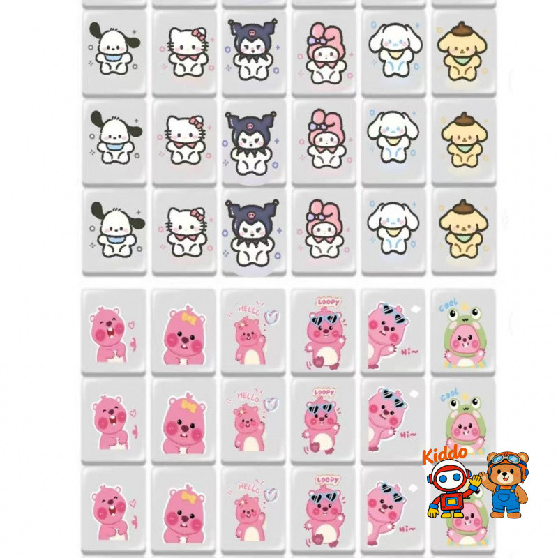 สนุก Hello Kitty Mahjong Push Music Creative Sanrio Card Push Music ของเล่นเพื่อการศึกษา Little Beav