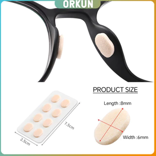 Orkun แผ่นฟองน้ำรองจมูก แป้นฟองน้ำรองแว่นตา Eyeglass nose pads