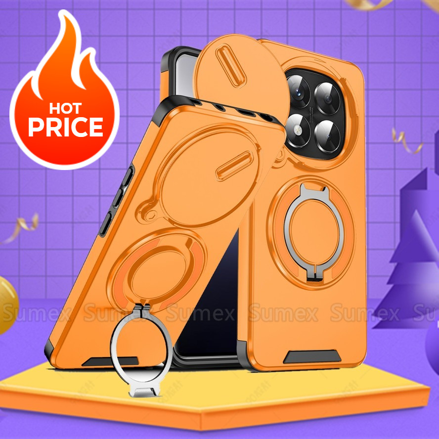 เกราะแหวนยึดขาตั้งปลอกสําหรับ Redmi Note15 Note 15 Pro Plus 5G เคสโทรศัพท์สไลด์กล้องปกป้องกันกระแทกปกแข็ง Xiaomi Redmy ไม่ใช่ 15Pro + 2026