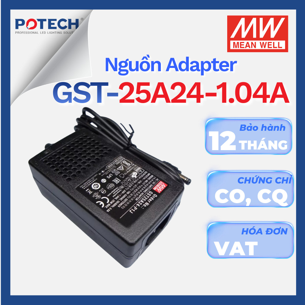 อะแดปเตอร์ Meanwell ของแท้ GST25A24-P1J, GST25A12-P1J, GST60A15-P1J 25W