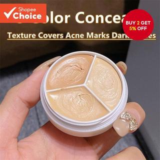 Tri-Color Waterproof Concealer: Long-Lasting, Portable & Whitening for Beginners