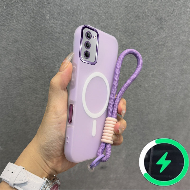 เหมาะสําหรับ Redmi 15 4G 5G เคสโทรศัพท์ใหม่ jelly Case ไร้สายแม่เหล็ก frosted shell สายรัดข้อมือสร้อยข้อมือ 030