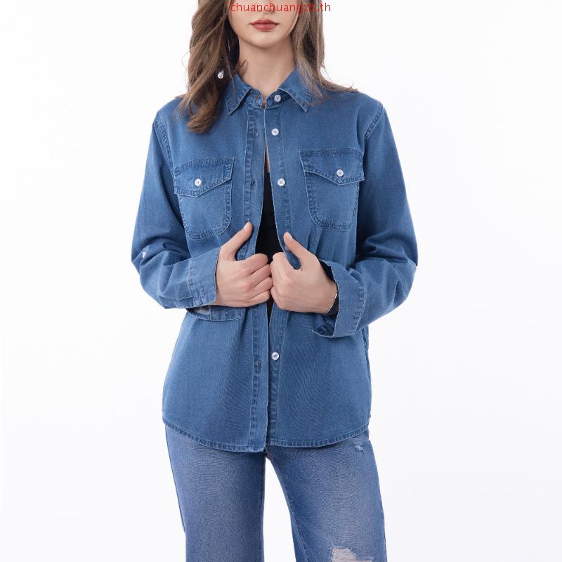 Atipashop - HELIA JACKET เสื้อเชิ๊ต แจ็คเก็ตยีนส์ ปักโลโก้ Atipa