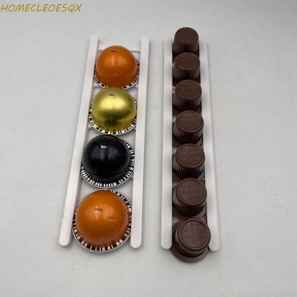 HOMECLEEOESQX ชั้นวางแคปซูลกาแฟ 4 ชิ้น, ที่เก็บขนาดกะทัดรัดแบบปรับได้ Coffee Pod Keepers, ติดผนังประ