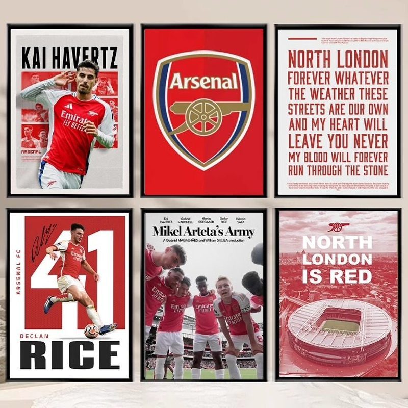 Arsenal Players นิตยสารโปสเตอร์ตกแต่งภาพวาดผ้าใบ