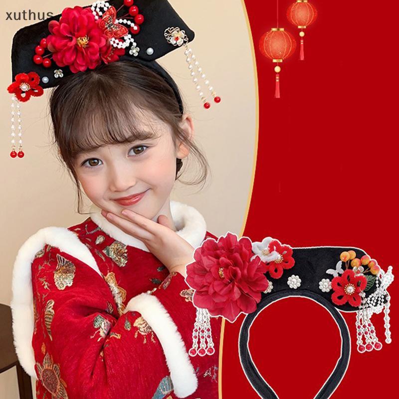 XUT ดอกไม้สไตล์จีน Headwear sel ไข่มุกสไตล์โบราณเจ้าหญิงผม Hoop Hanfu Headdress Hanfu ผู้หญิง N