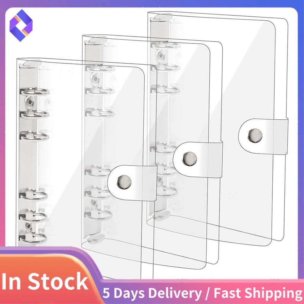 3 แพ็ค A6 โปร่งใส PVC นุ่ม 6 แหวน Binder ฝาครอบ Clear Binder โน้ตบุ๊ค A6 Binder สําหรับเติมโน้ตบุ๊คต