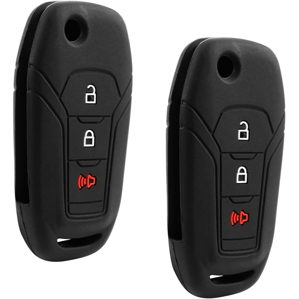 2X USARemote Keyless Entry Remote Key Fob ควบคุมซิลิโคนป้องกันทนทานยางผิว 3-Button พลิกเปลี่ยนสําหรั