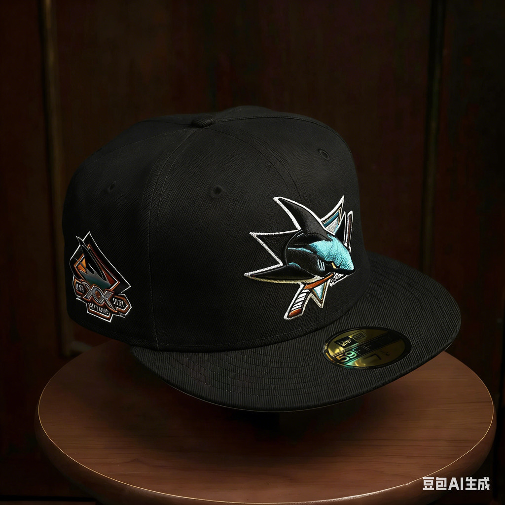 ใหม่ ERA 59FIFTY NHL SAN JOSE SHARKS BLACK / GREY UV FITTED CAP DVCU RD37