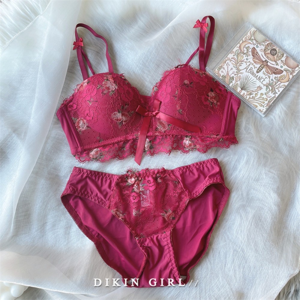 Q th Vintage Oil Painting Rose Wireless Women s Bra Red Suit GT 38 85ab Shop Lzbao27 th ✨Lzboi-19.th