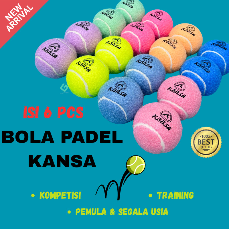 Kansa Padel Balls 6 ชิ้น, ลูกเทนนิสขนสัตว์, Coaching Balls, Tosca, น้ําเงิน, ชมพู, สีทึบ