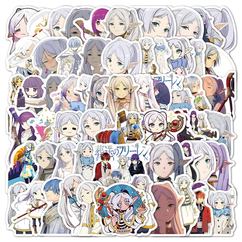 10/30/60pcs Cute Girls Fern Frieren Stickers Stark Sky Anime Stickers Laptop Luggage Notebook Iron F
