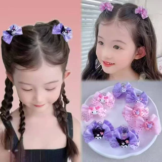 กิ๊บติดผมลายจุดการ์ตูนน่ารัก เครื่องประดับผมเจ้าหญิงรูปโบว์ แพ็ค 2 ชิ้น สำหรับเด็กผู้หญิง