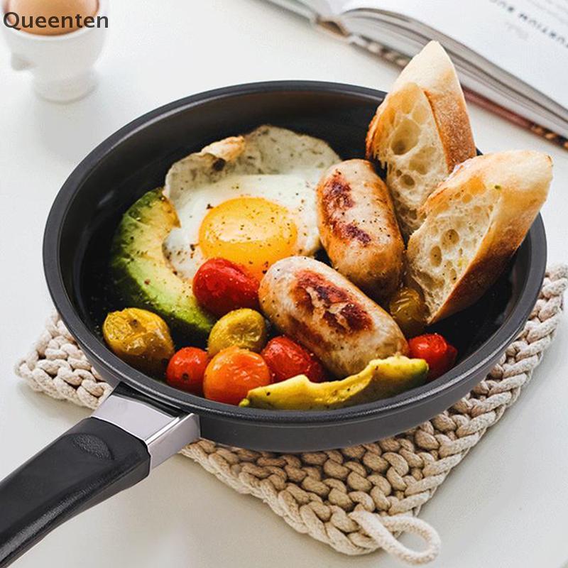 Queenten 1PC 14/16/18 ซม.Mini กระทะ Non-Sti เหล็ก Frypan หม้อ Saucepan สีสุ่มสําหรับเครื่องครัวเครื่