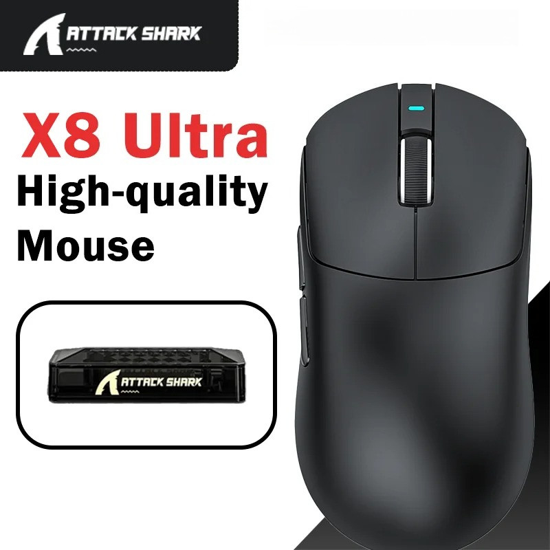 ATTACK SHARK X8 Ultra Wireless Mouse 3 โหมด 8KHz Polling Rate PAW3959 MAX น้ําหนักเบา Ergonomics Sup