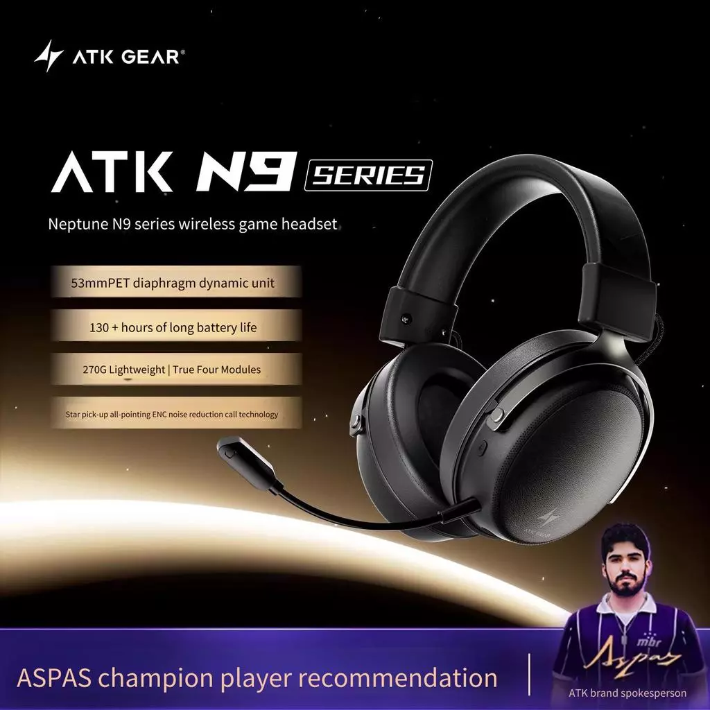 ATK GEAR Neptune N9 Four Mode Wireless Headwear Noise cancelling Band ไมโครโฟนหูฟังสําหรับเล่นเกม