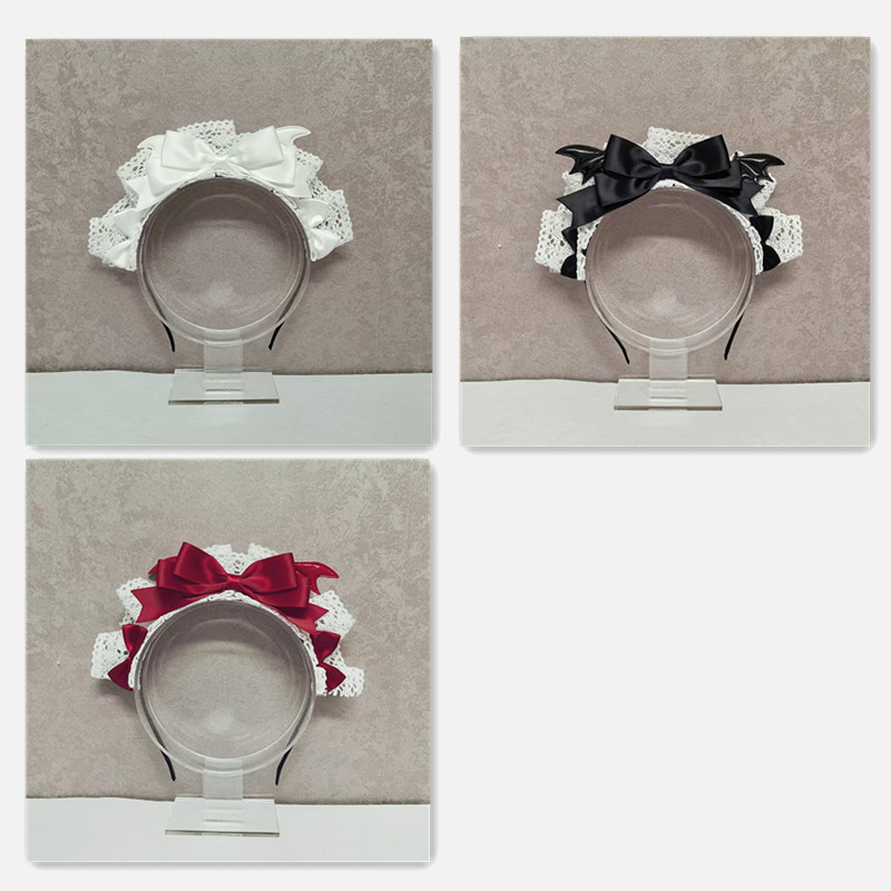 Cololita ที่คาดผมลูกไม้โบว์ที่คาดผม Servant os Bat Wings Hairpin ตุ๊กตาตุ๊กตาอุปกรณ์เสริมผม 26.1.26