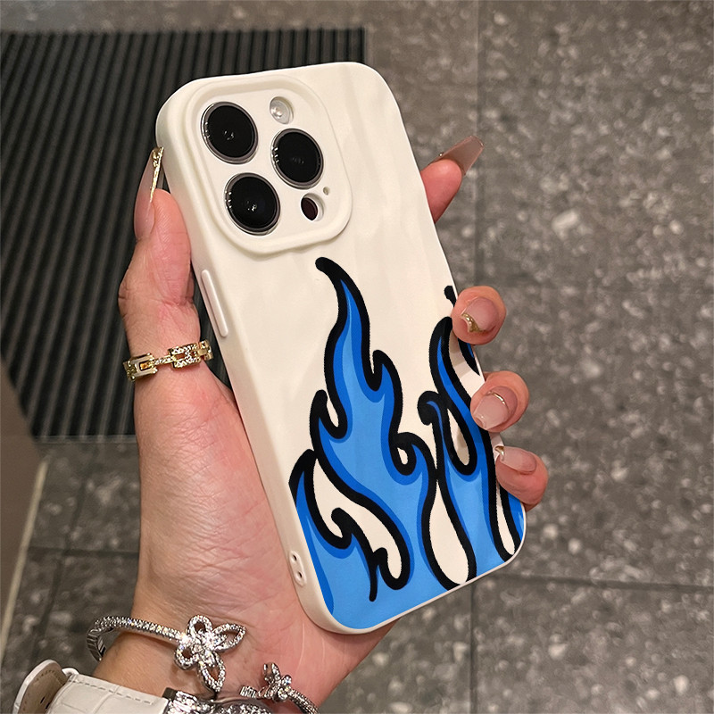 Burn Blue Fire สําหรับ iPhone 1715promax เคสโทรศัพท์จีบ 11 13 12 soft xr ชุด 8P