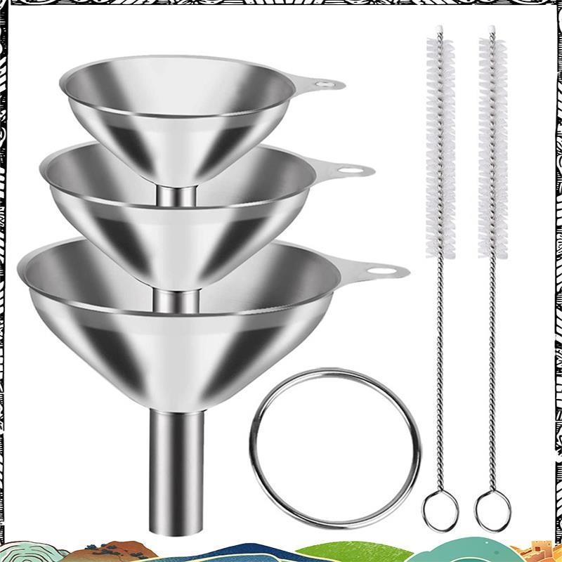 Super 3 ชิ้นช่องทางสําหรับขวดบรรจุครัวน้ํามัน Hopper Funnels สําหรับ Transferring Essential Oils Liq