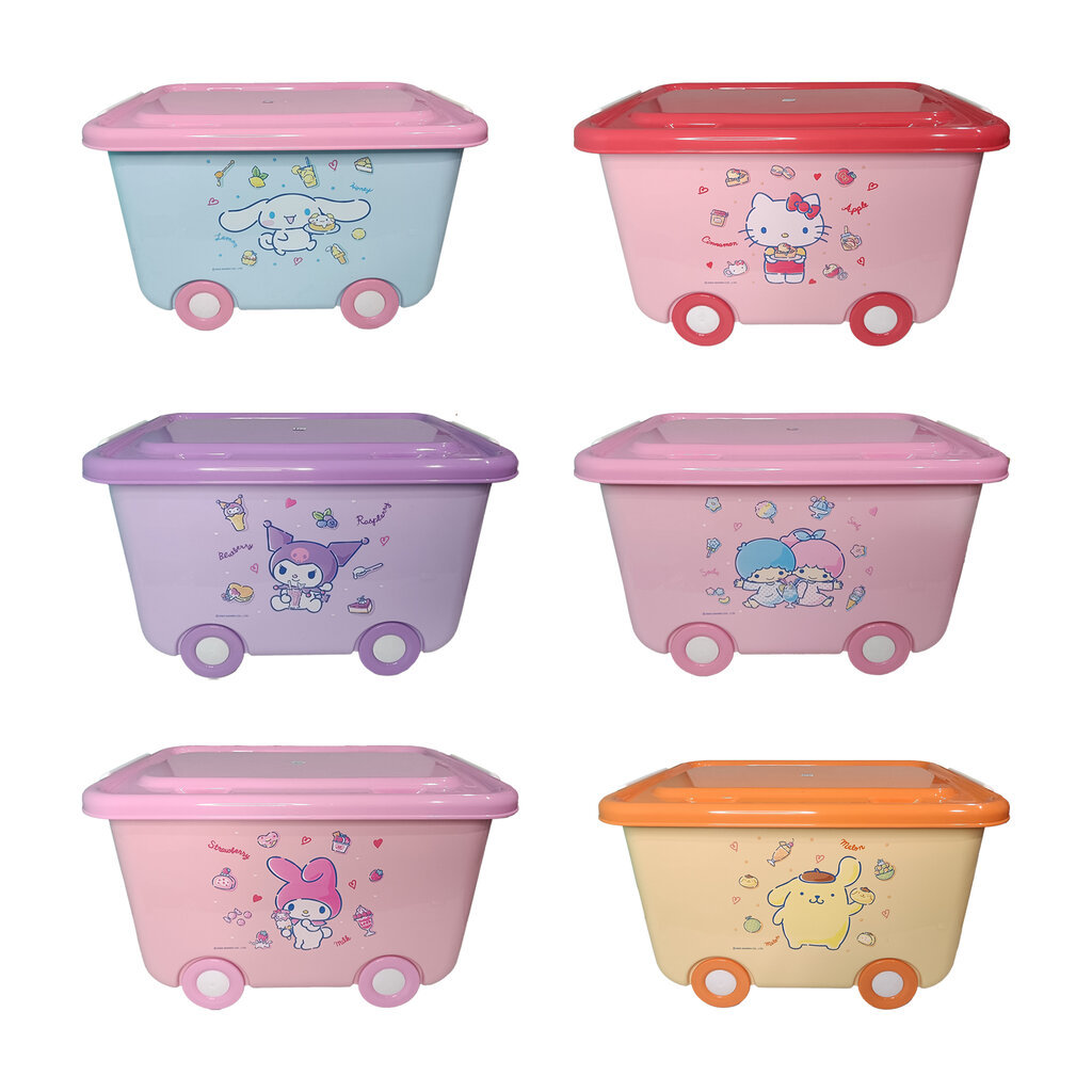 Box Car Sanrio Storage Stackable กล่องรถมีล้อลายการ์ตูนซานริโอ วางซ้อนได้ กล่องเก็บของมีฝาล็อค