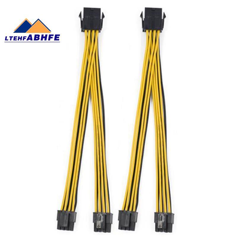 [ขายร้อน L] 2 ชิ้น CPU 8Pin หญิง 1 ถึง 2 ชาย 4 + 4 พิน Y Splitter สายไฟ 18AWG 20 ซม.