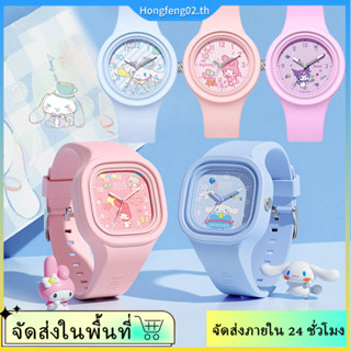 นาฬิกาข้อมือ Kuromi KT Cat สำหรับเด็ก สายซิลิโคนนุ่ม สีสันสด…