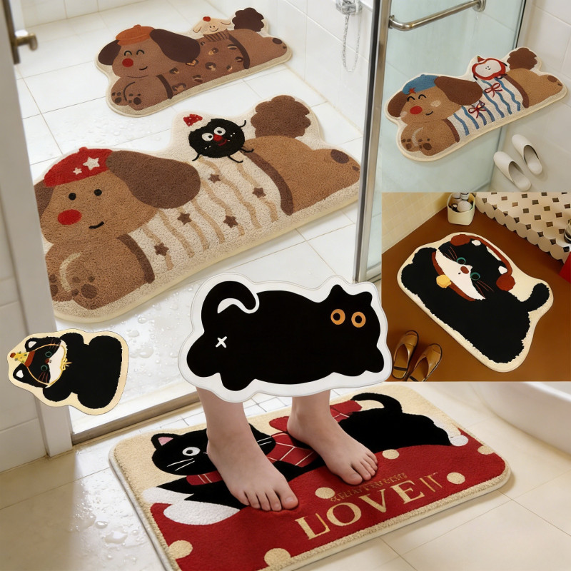 พร้อมส่ง พรมนิ่มการ์ตูน 40×70cm พรมเช็ดเท้าห้องน้ำ ดูดซับน้ำแห้งไว กันลื่น