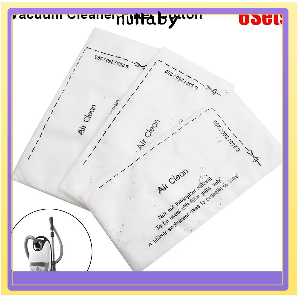 NULLABY 6 ชุดเครื่องดูดฝุ่น,แพ็ค Air Clean กรองผ้าฝ้าย,ทนทานไอเสียกรองอะไหล่สําหรับ Miele Complete S