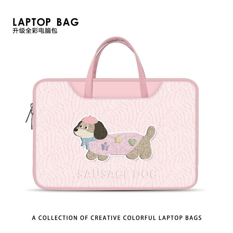 กระเป๋าโน๊ตบุ๊ค 15 6 กระเป๋าโน๊ตบุ๊ค กระเป๋าแล็ปท็อปหนังน่ารัก ธีม Dachshund สำหรับHuawei, Lenovo, D