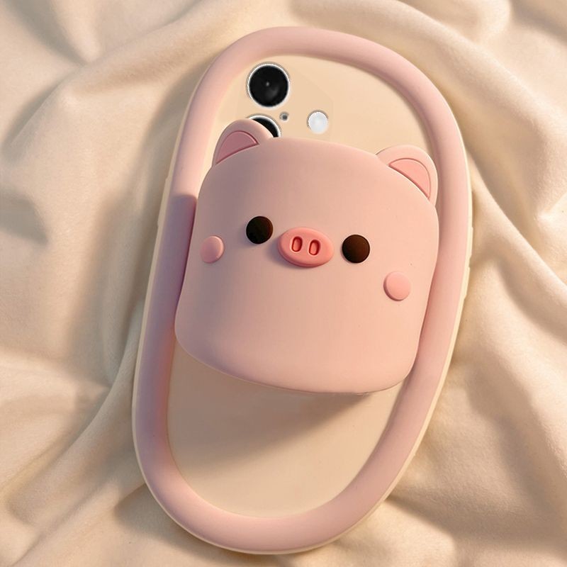 เหมาะสําหรับเคสโทรศัพท์ Apple 15ultra 16promax การ์ตูน 14por น่ารัก 13 Piglet mini Soft