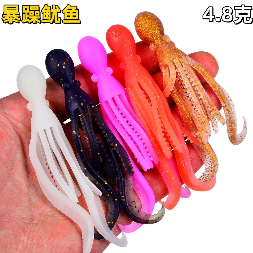 โยตกหมึก shekary โยตกหมึก jack way เหยื่อปลอม Grumpy ขนาด 4.8g สไตล์เวิร์ม สำหรับตกปลาทะเล พร้อมเทคโ