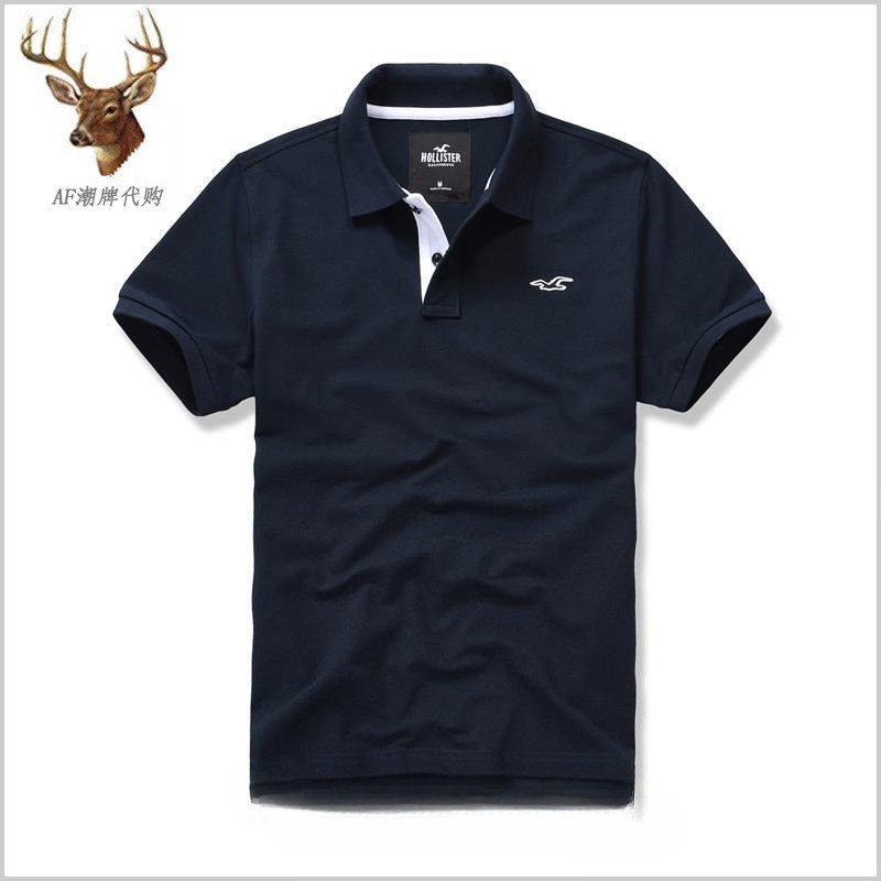 ขายร้อน Hollister ผู้ชาย HCO Seagull พิมพ์ป้ายเล็กเสื้อโปโล Casual Lapel อเมริกันคลาสสิกกีฬา Top