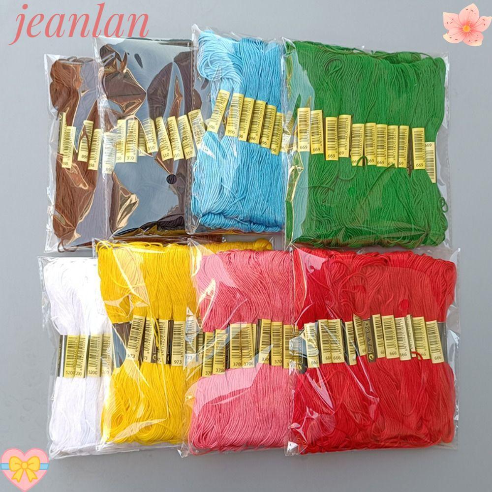 JEANLAN ด้ายข้าม ด้ายเย็บปักถักร้อยผ้าฝ้ายโพลีเอสเตอร์ที่ไม่ซ้ํากัน 24 ชิ้น /8 เมตร /6 Strands Craft Gradient สีไหมขัดฟันเย็บ Skeins
