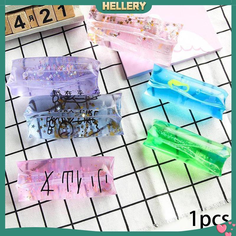 [HelleryTH] Water Wigglers Glitter ตกแต่งลื่น Squishy Wiggler Tube Tricky Water Snake Fidget ของเล่น