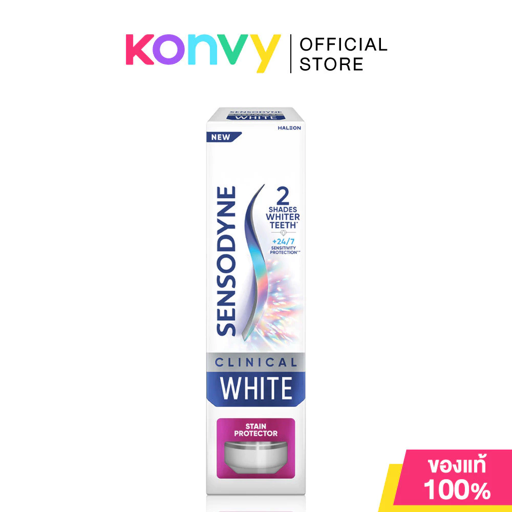 Sensodyne Toothpaste Clinical White Stain Protector 100g ยาสีฟันสูตร Stain Protector เซนโซดายน์ ช่วยให้ฟันขาวขึ้น.