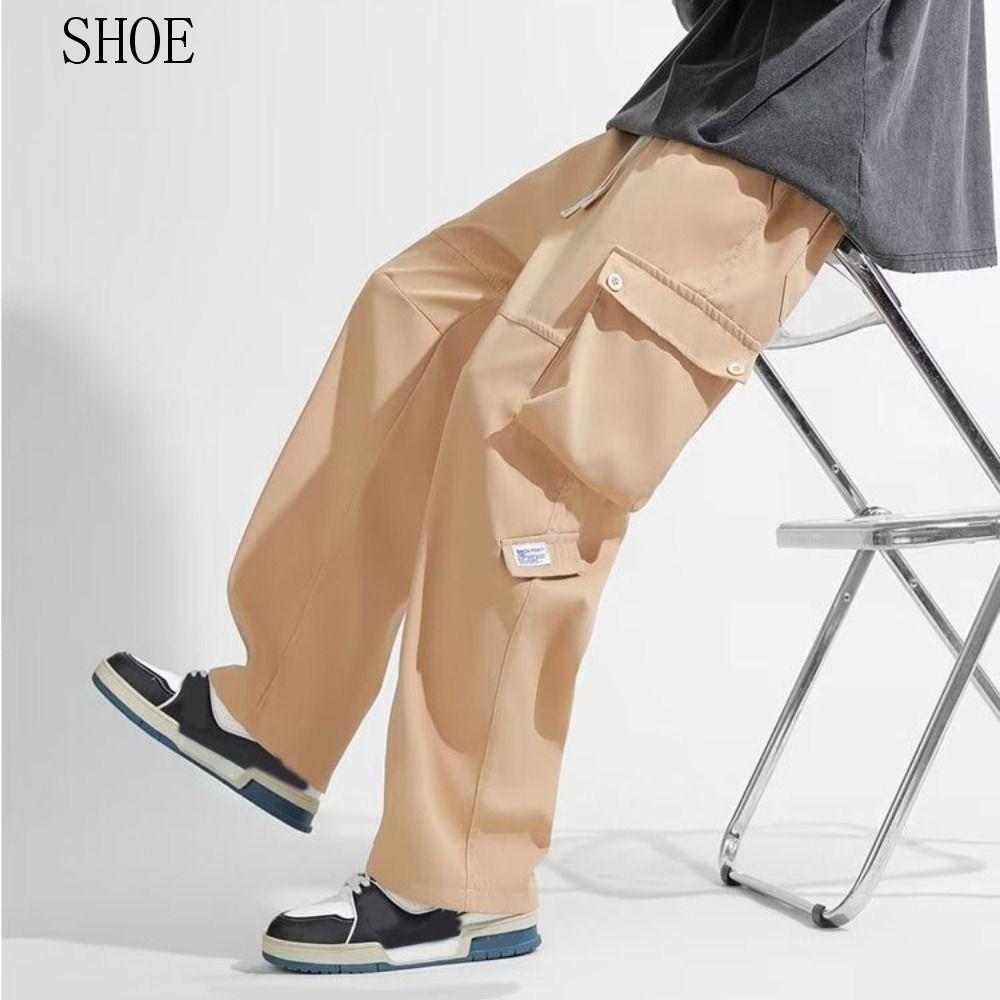 รองเท้าและกางเกงวอร์ม Y2K Baggy Cargo กางเกง ไซส์ใหญ่ สไตล์ยุคใหม่ ทรงหลวม มีหลายกระเป๋าสำหรับผู้ชาย