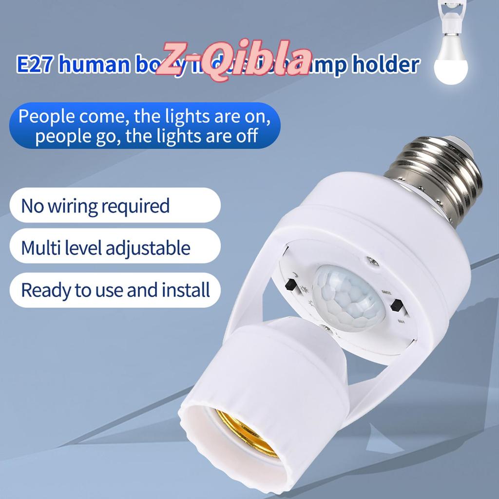 [Z-Qibla-t] 360 องศา Human Induction Motion Sensor โคมไฟ Soet ฐาน AC85-265V Delay Time Switch E27 ฐา