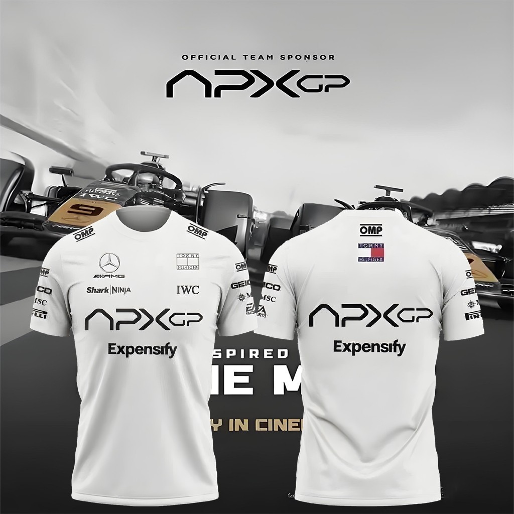 ทีเชิร์ต ทีม APXGP จาก "F1: Drive to Survive" สีขาว ผ้าเร็วแห้ง สินค้าพรีเมียมแฟนฟอร์มูลวัน