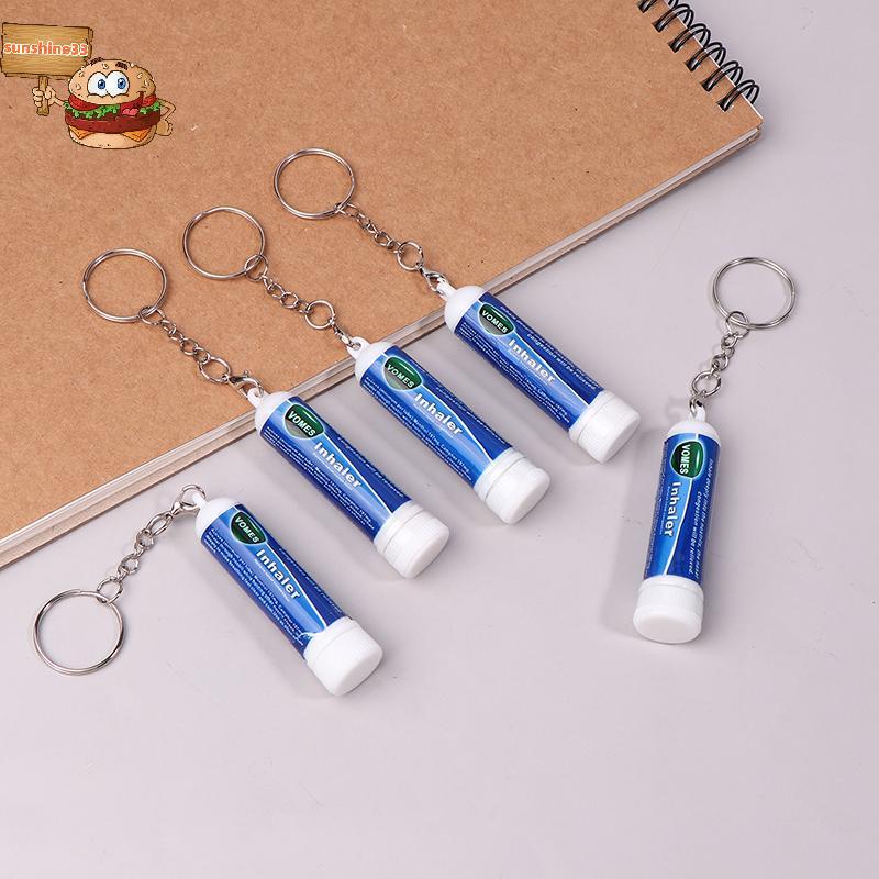 Sun 5 ชิ้นจมูก Sti พวงกุญแจ Boosts Focus Inhaler หลอด Cooling Nasal Inhaler Aromatherapy Energy Bar 