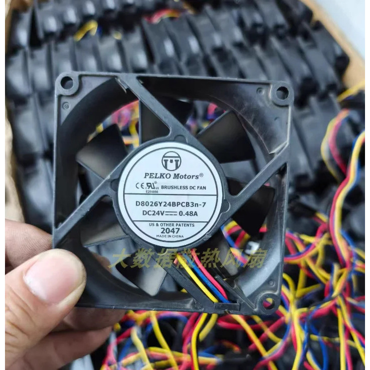 PELKO MOTORS D8026Y24BPCB3n-7 DC 24V 0.48A 120x120x38mm พัดลมระบายความร้อนเซิร์ฟเวอร์ 4 สาย
