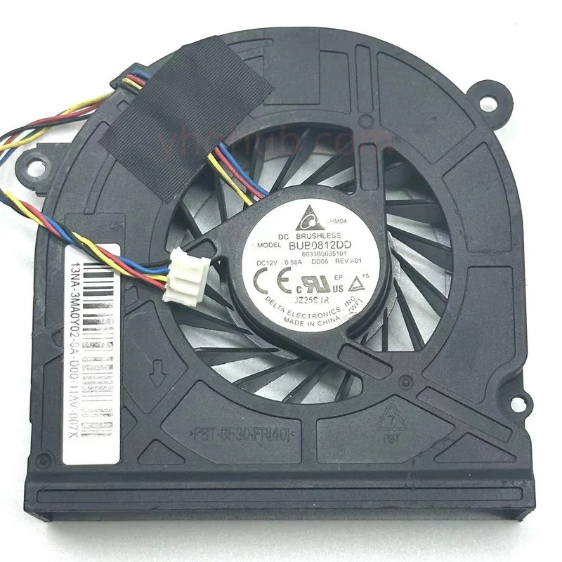 Delta Electronics BUB0812DD DD06 DC 12V 0.58A พัดลมระบายความร้อนเซิร์ฟเวอร์ 4 สาย