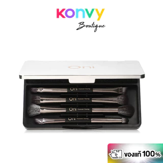 Oni Mirror Dual-Ended Brush Set 4pcs โอนิ เซทแปรงแต่งหน้า 2 หัว พร้อมกระจกในตัว.